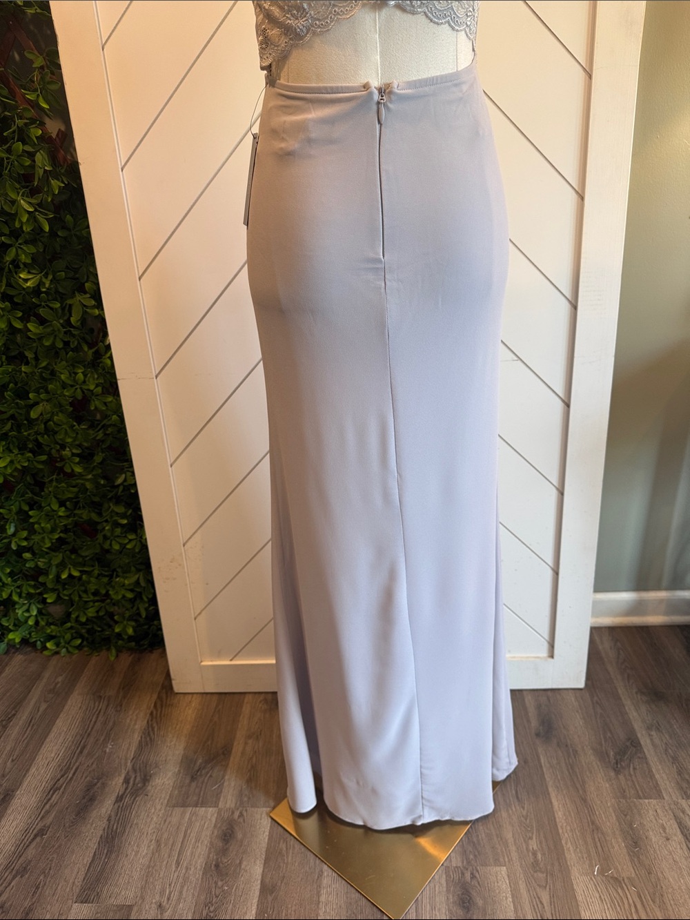 NWT- Story of a Starry Night Lavender Grey Backless Lace Maxi Dress - Picture 13 of 16